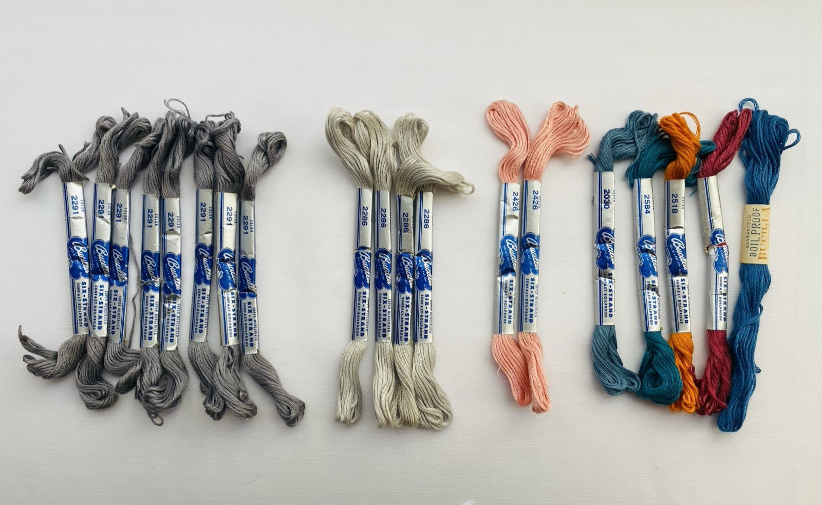 Lot of 19 Skeins VTG Bucilla Six-Strand Embroidery Floss 8 yards 2291 2286 2426