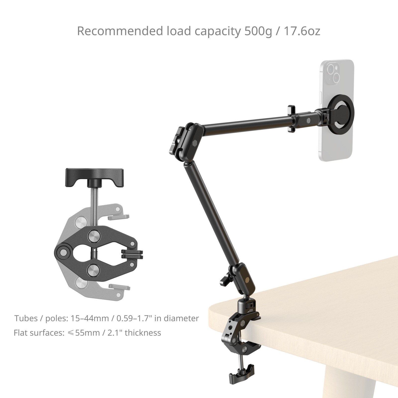 SmallRig Desktop Magic Arm with Crab-Shaped Clamp Kit 5626