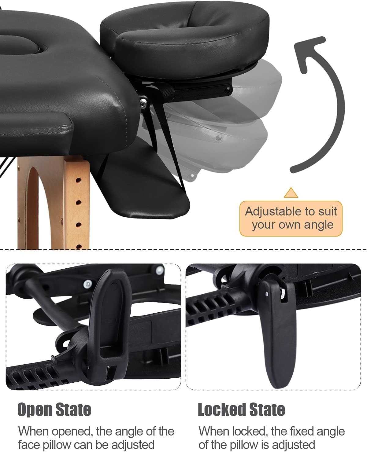 Universal Face Cradle & Cushion for Massage Table, Adjustable Massage Headres...