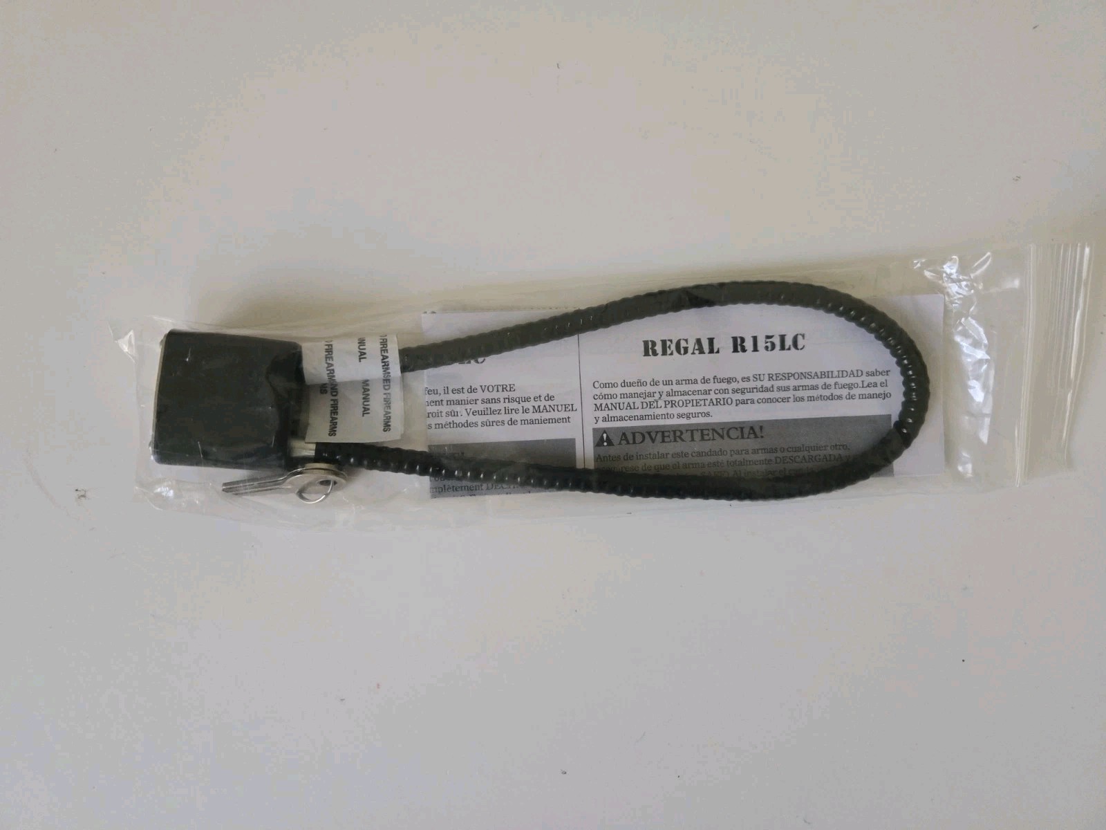 Regal R15LC Gun Safety Cable Lock With Keys