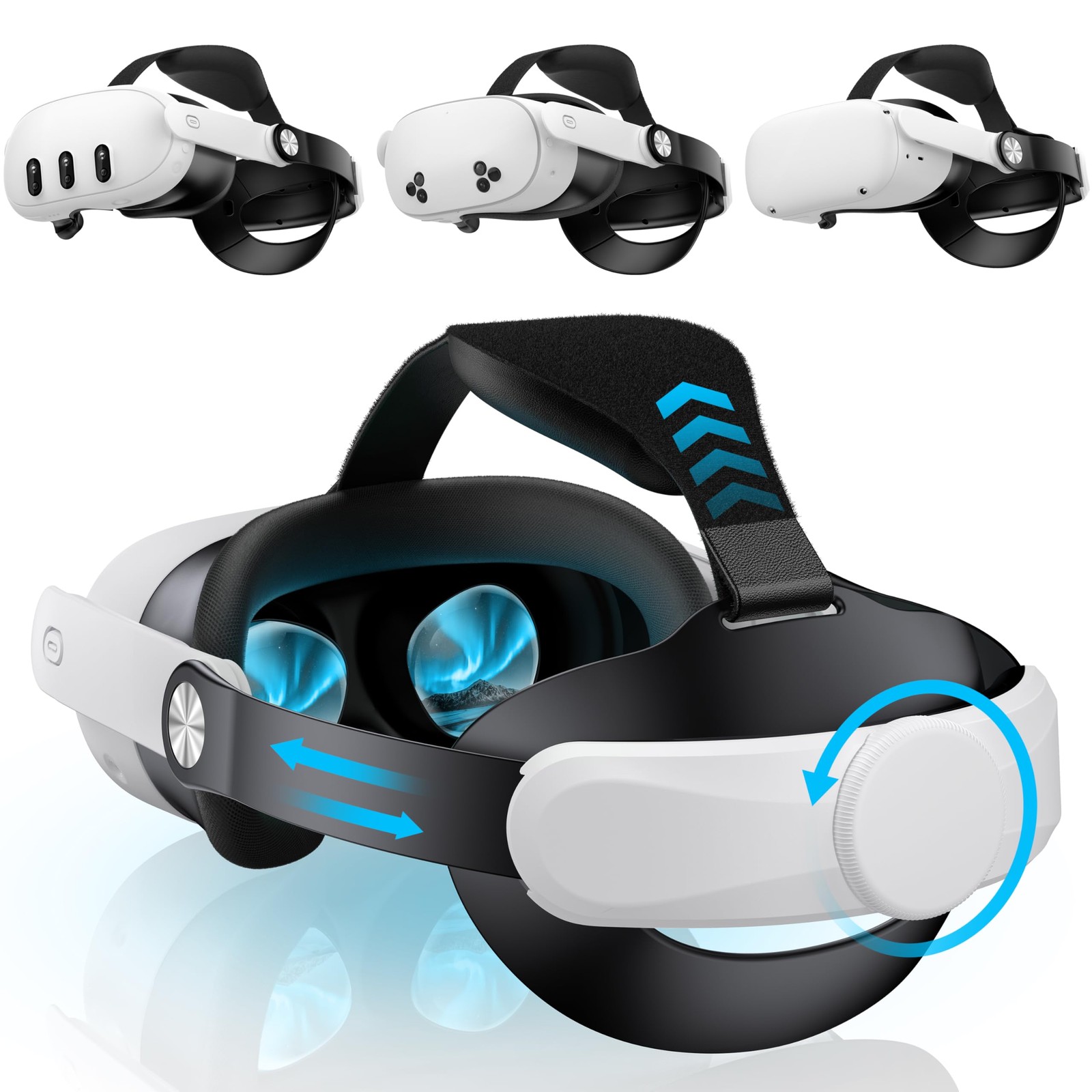 for Meta Quest 3S/Quest 2/Quest 3 Head Strap, Adjustable Halo Strap Replacement