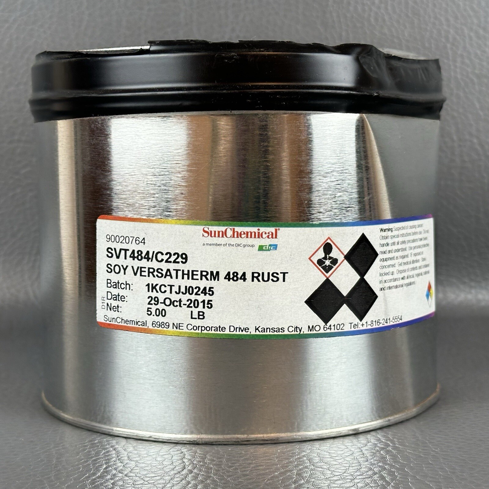 SUN CHEMICAL **RUST** OFFSET PRINTING INK OIL BASED 5 LBS PANTONE # 484 RUST