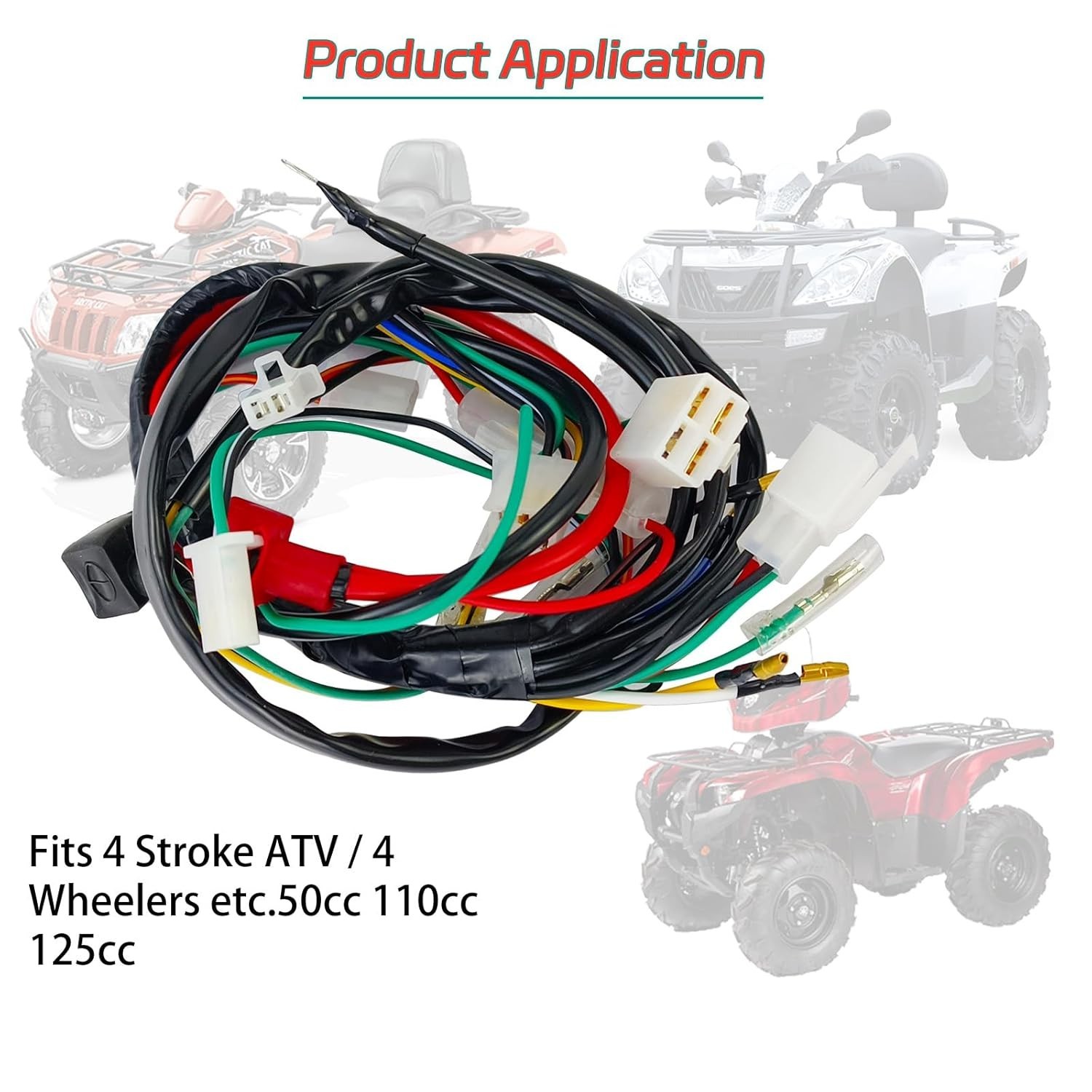 Electric Wiring Harness Kit with CDI Ignition Coil - Compatible with 4-Stroke