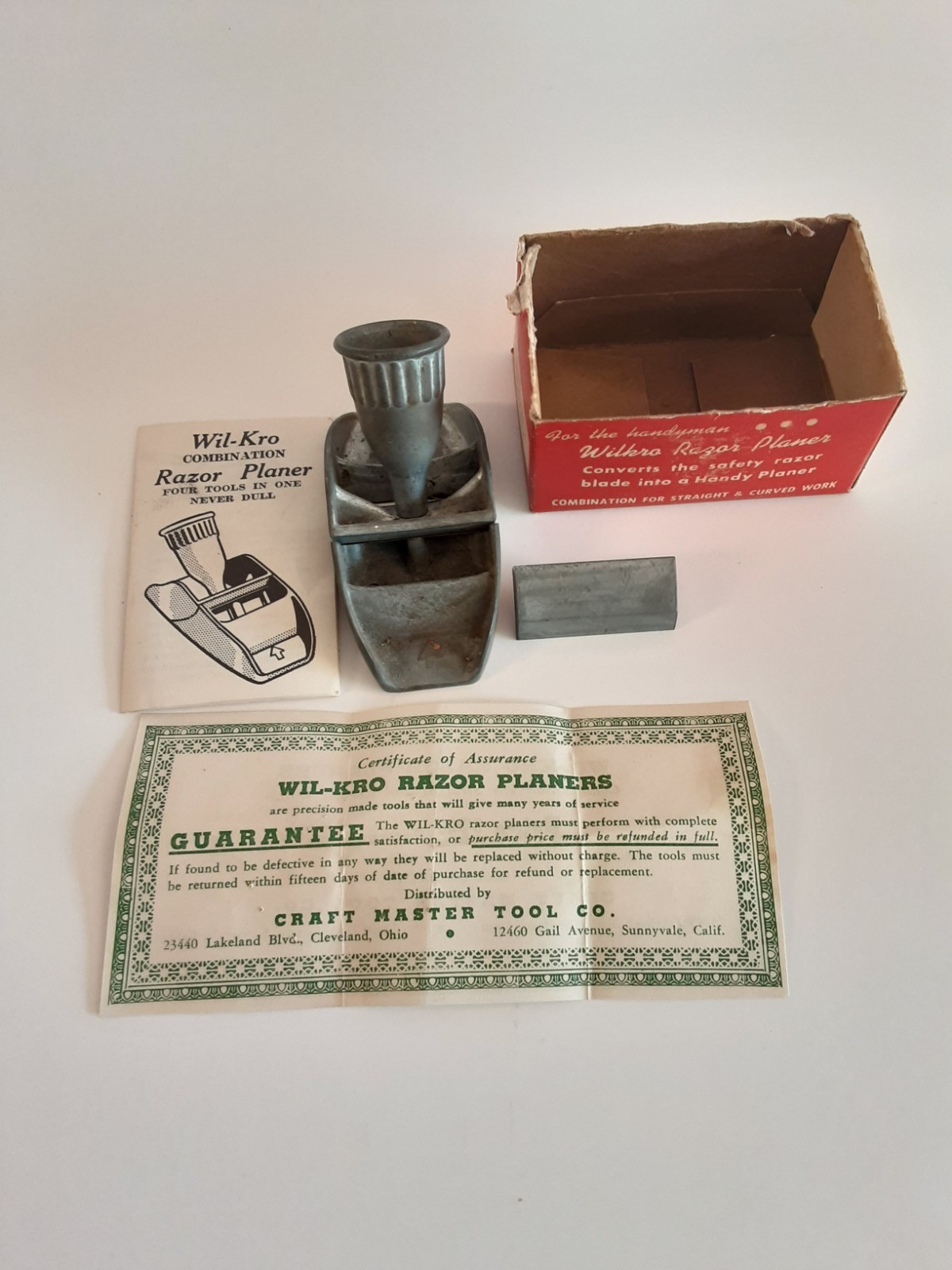 Vintage Wil-Kro Razor Planer Combination Straight And Curved Work 3" Long