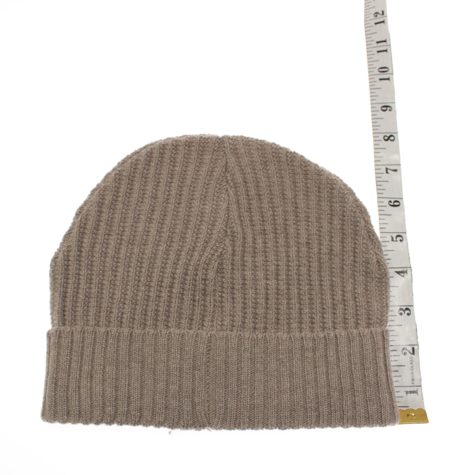 Luciano Barbera NWT 100% Wool Knit Beanie Hat One Size in Solid Tan Beige