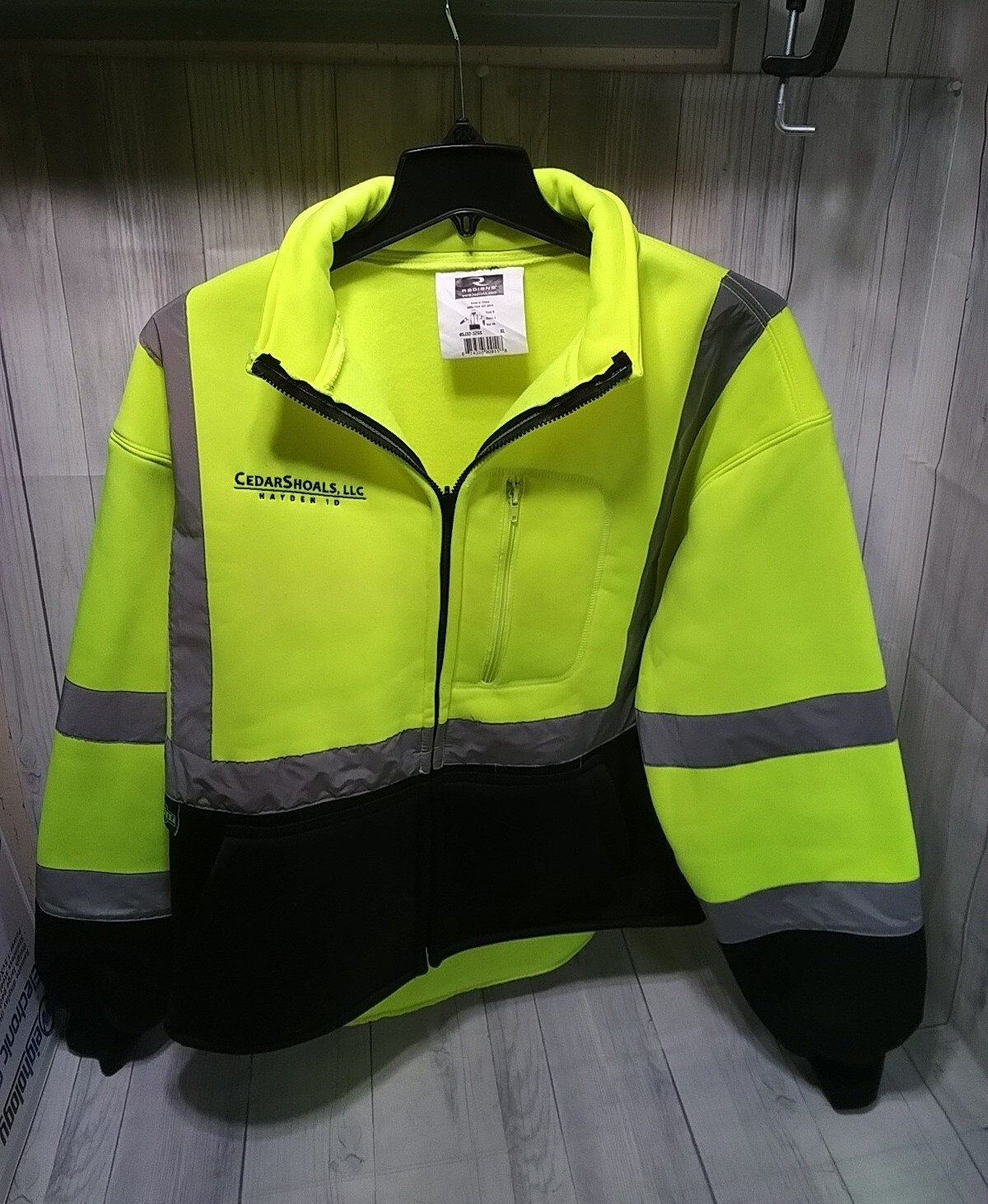 Radians Bright Yellow Safety Jacket w/ Reflection Strip & Pockets ~Unisex XLarge