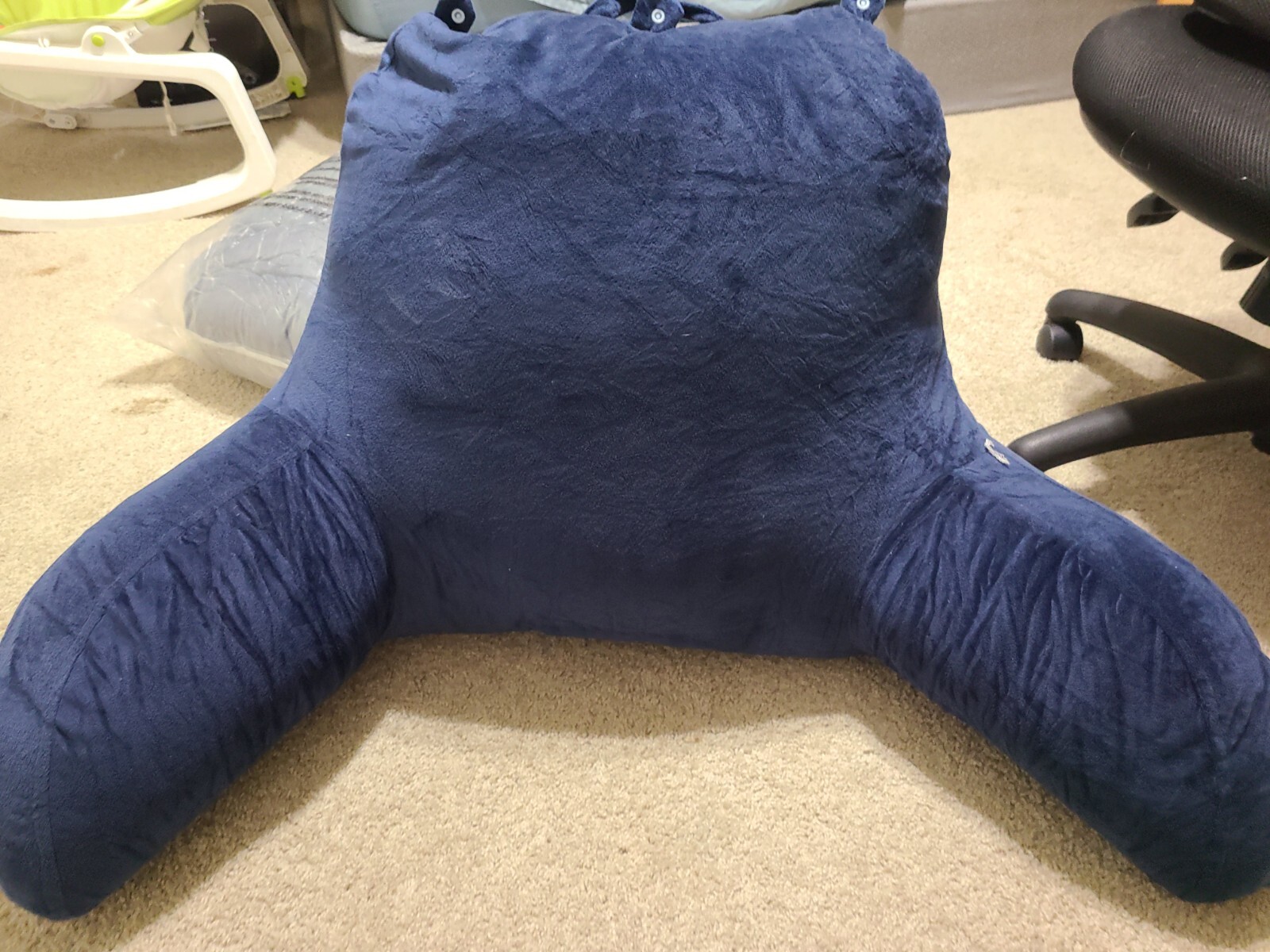 NISLEEP  Reading Pillow, Pregnancy Pillow for Sitting in Bed, Navy Blue
