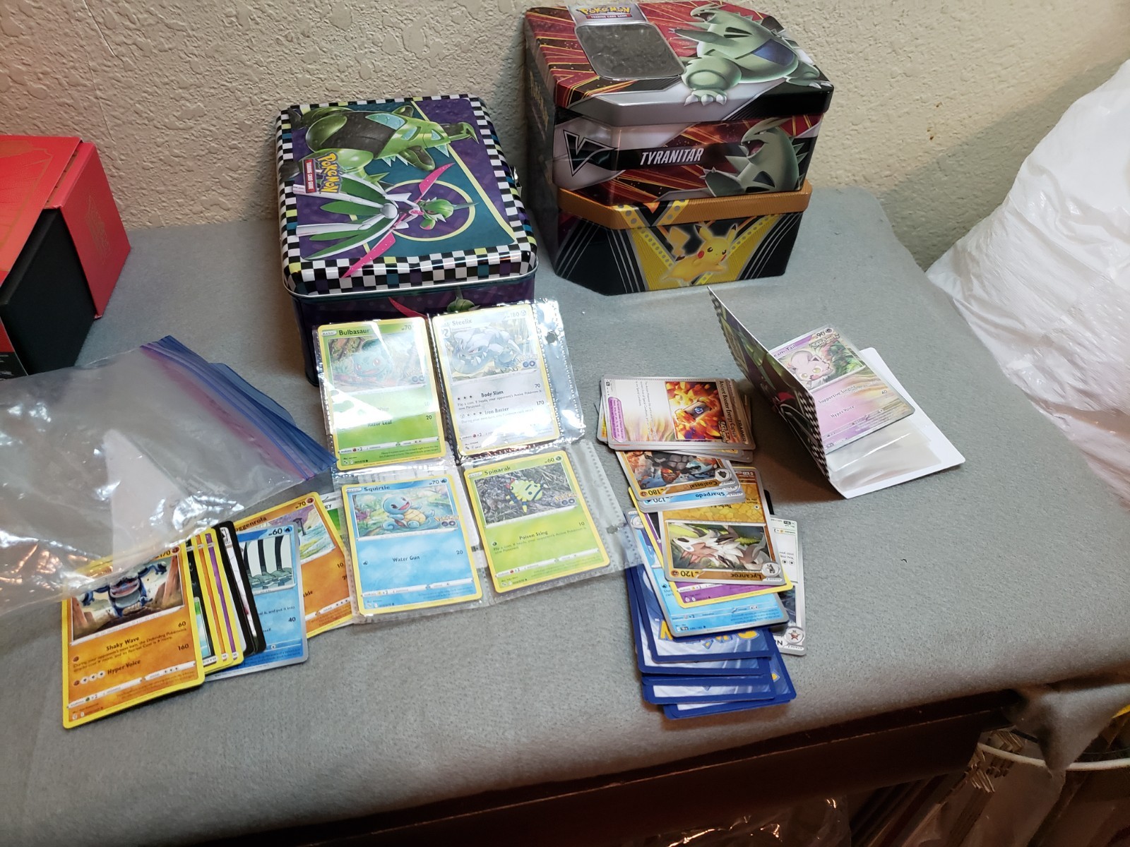 Pokémon TCG Assorted Collector's Tin Lot of 4, Various cards & Sleeves Included