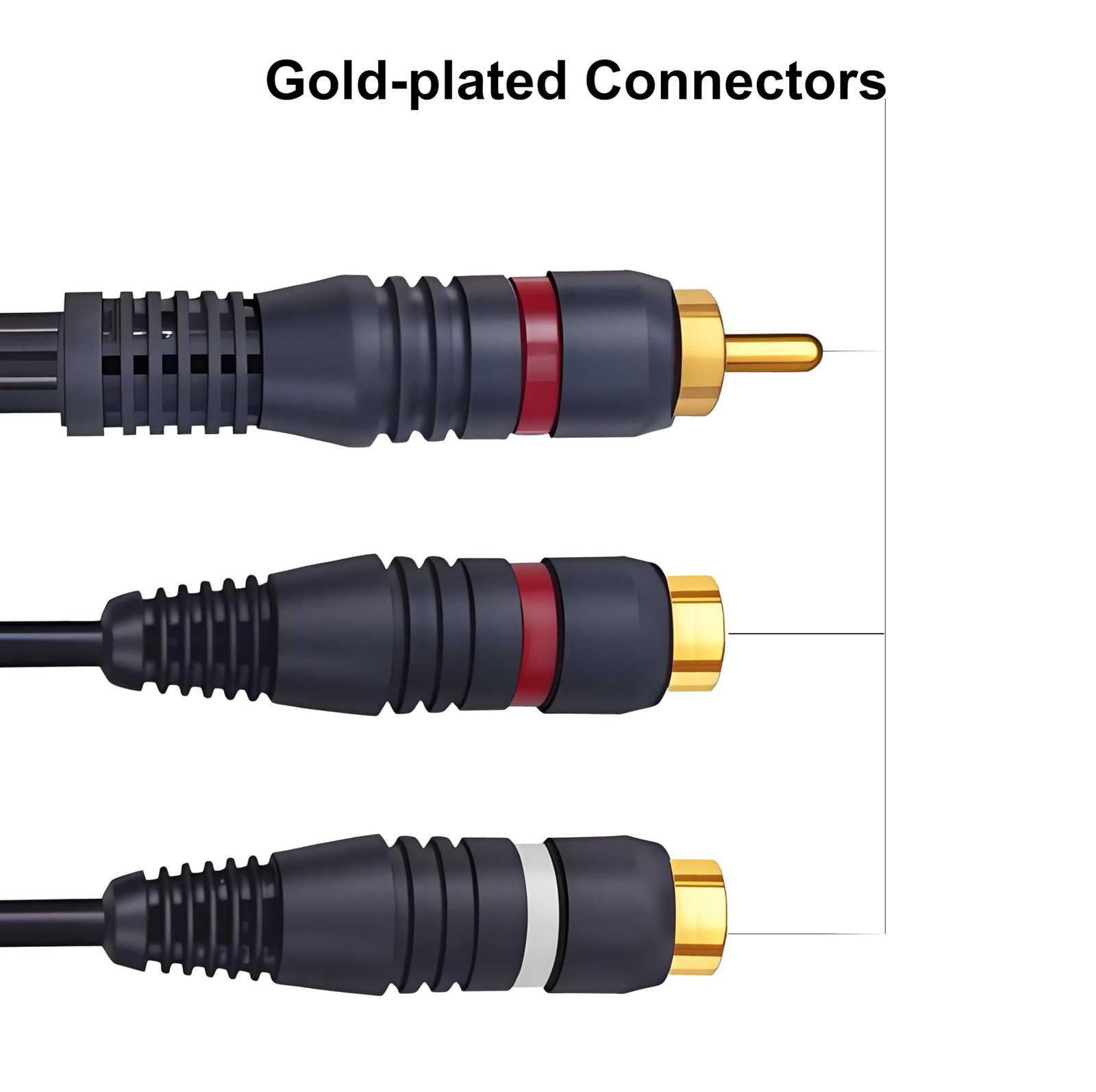 CNHIDEE RCA Splitter 1 Male to 2 Female 2 208 mm / 8.5 inches, Dark Blue