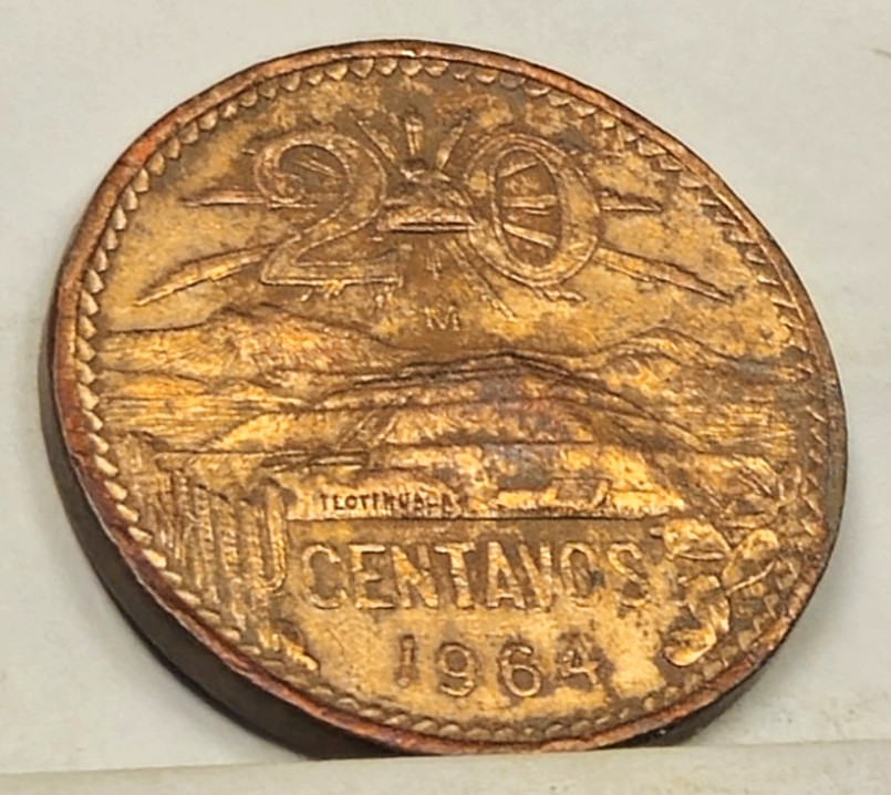 1964 Mexico 20 Centavos RB