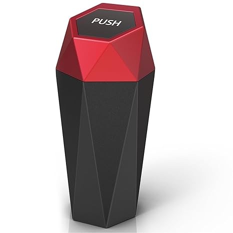 Car Cup Holder Trash Can, Trash Can with Lid, Mini Port Size: 1 PackColor: Red