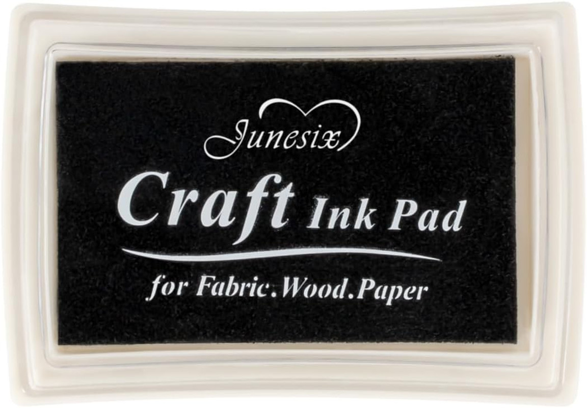 Black Ink Pad Finger Washable Kids Stamp Ink Pad for Rubber Stamps Paper Scrapbo