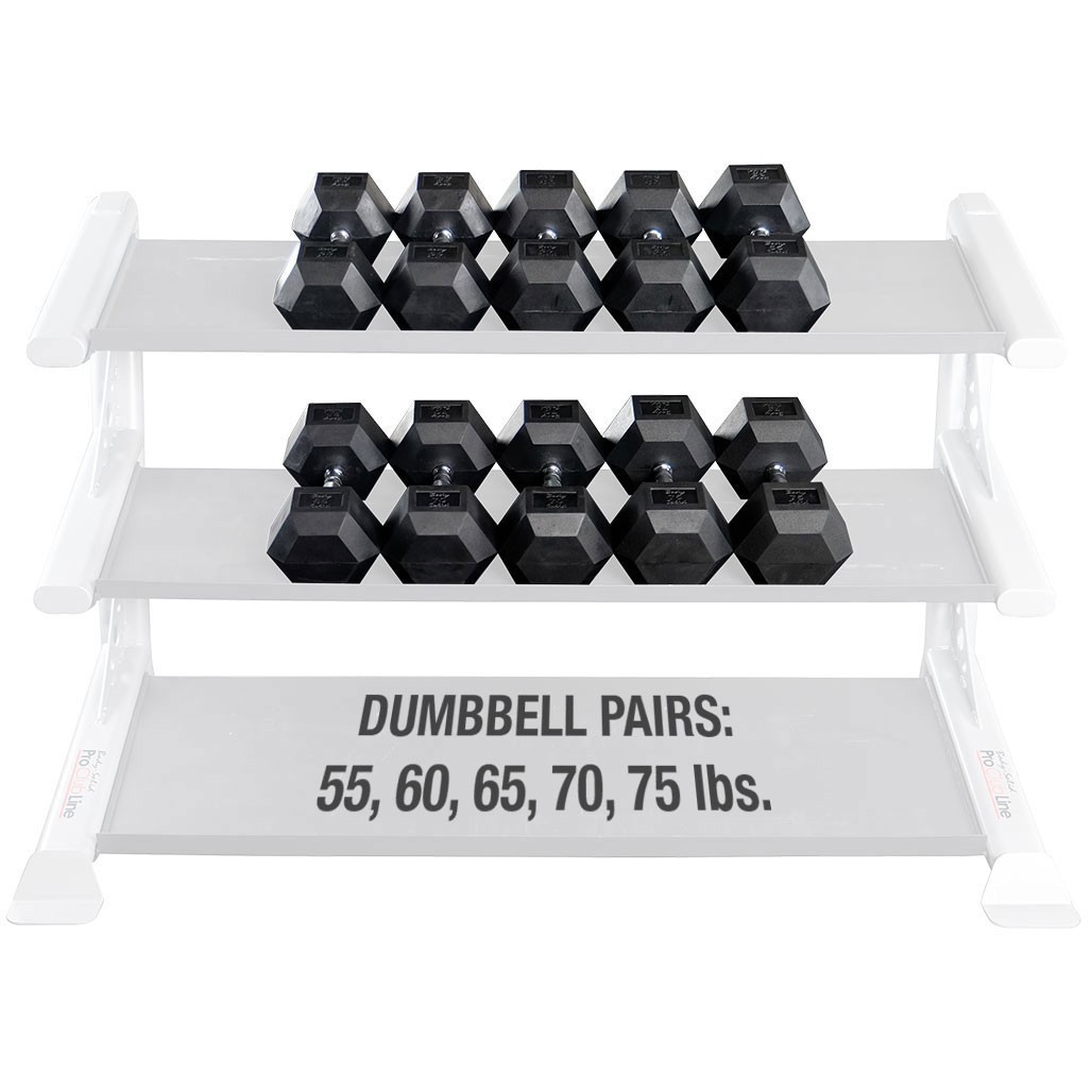 Body-Solid Rubber Coat Hex Dumbbell Sets