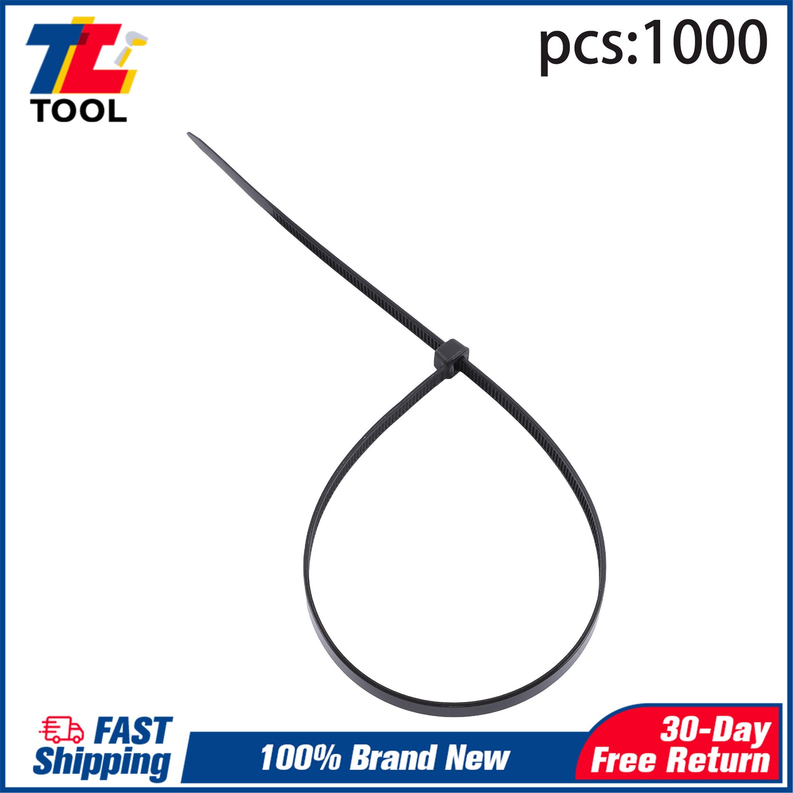 14 Inch Zip Ties 1000 Pack 50 Lbs Tensile Nylon 0.19in Self-Locking -40°F~185°F