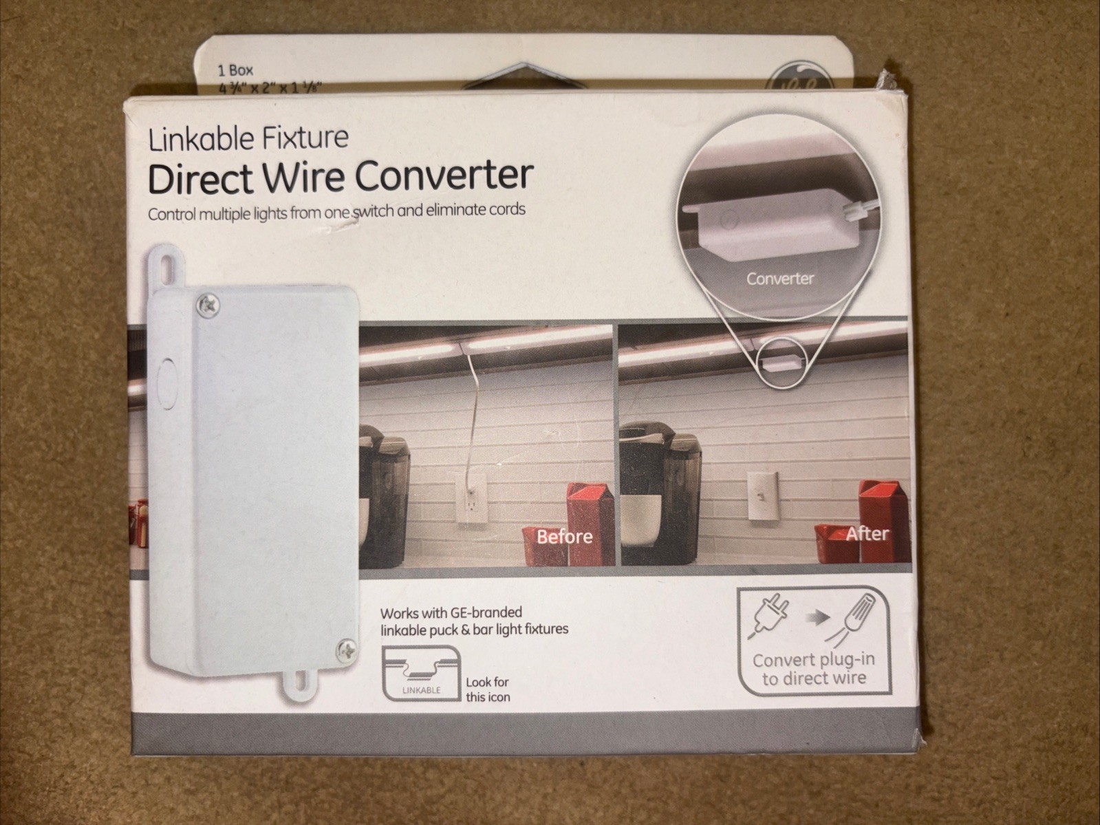 GE Direct Wire Linkable Fixture Junction Converter Box ~ White ~ Model # 39971