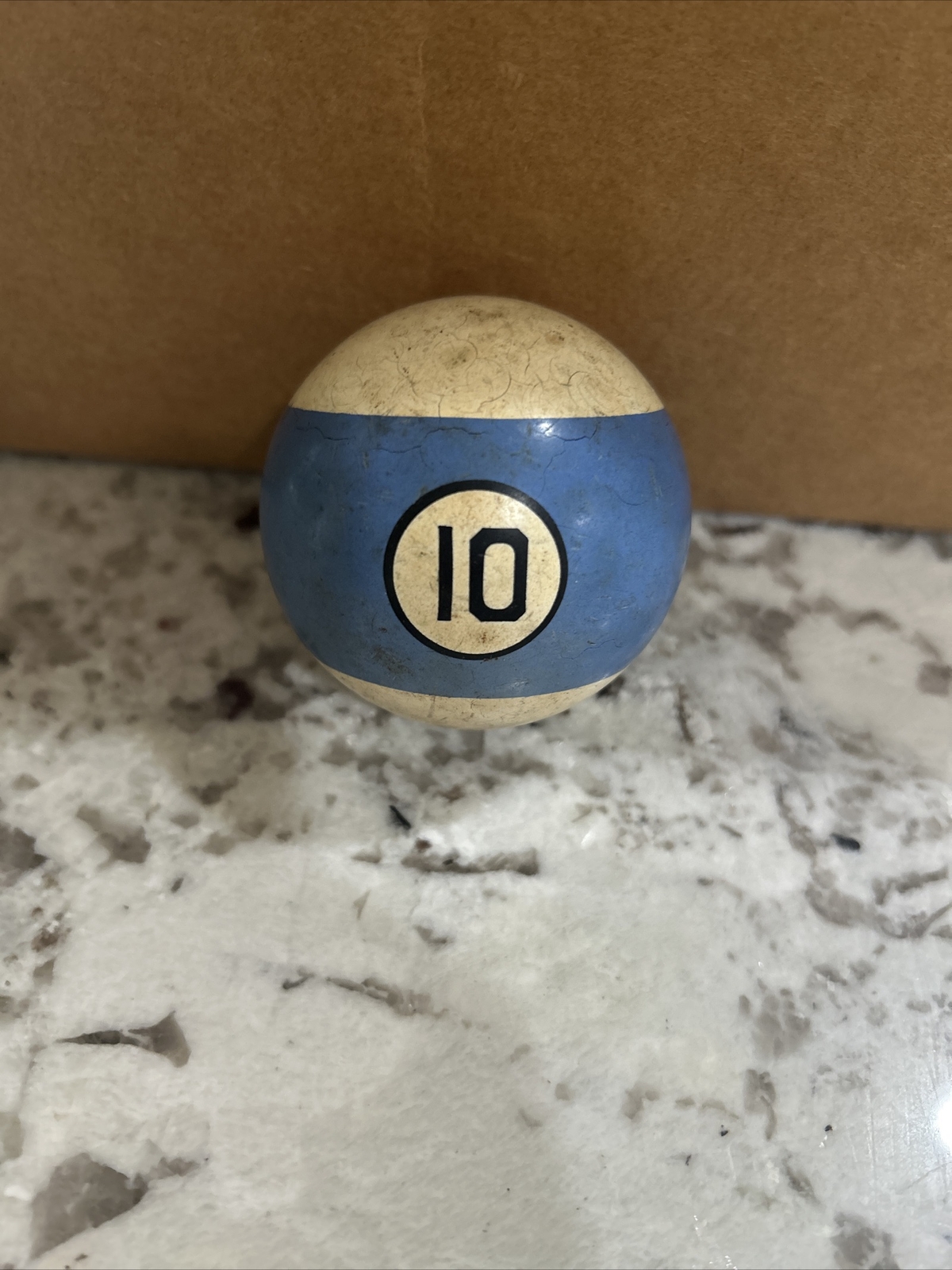 !!!!!!!#10 Clay Pool Ball, Billiards, Vintage!!!!!!!