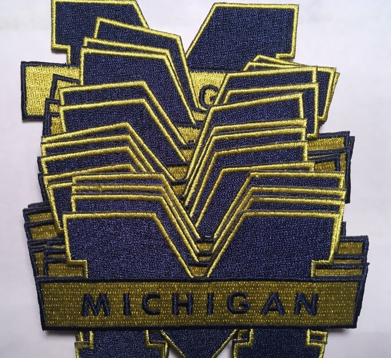 U of Michigan patch Wolverines M embroidered iron on patch 3 7/8" wide Michigan