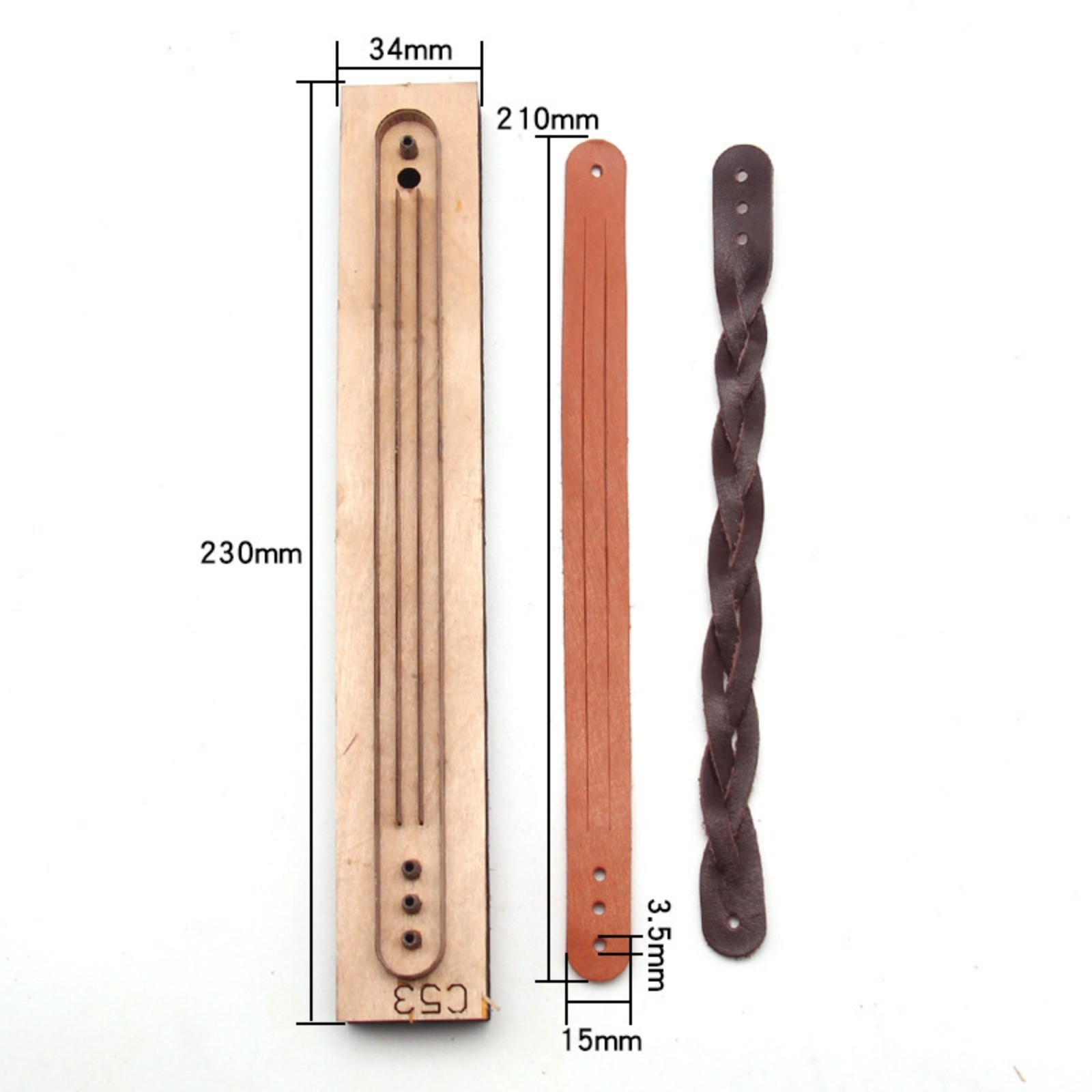 Three-Strand Braid Leather Bracelet Cutting Die Strap Punch Tool for DIY Craft