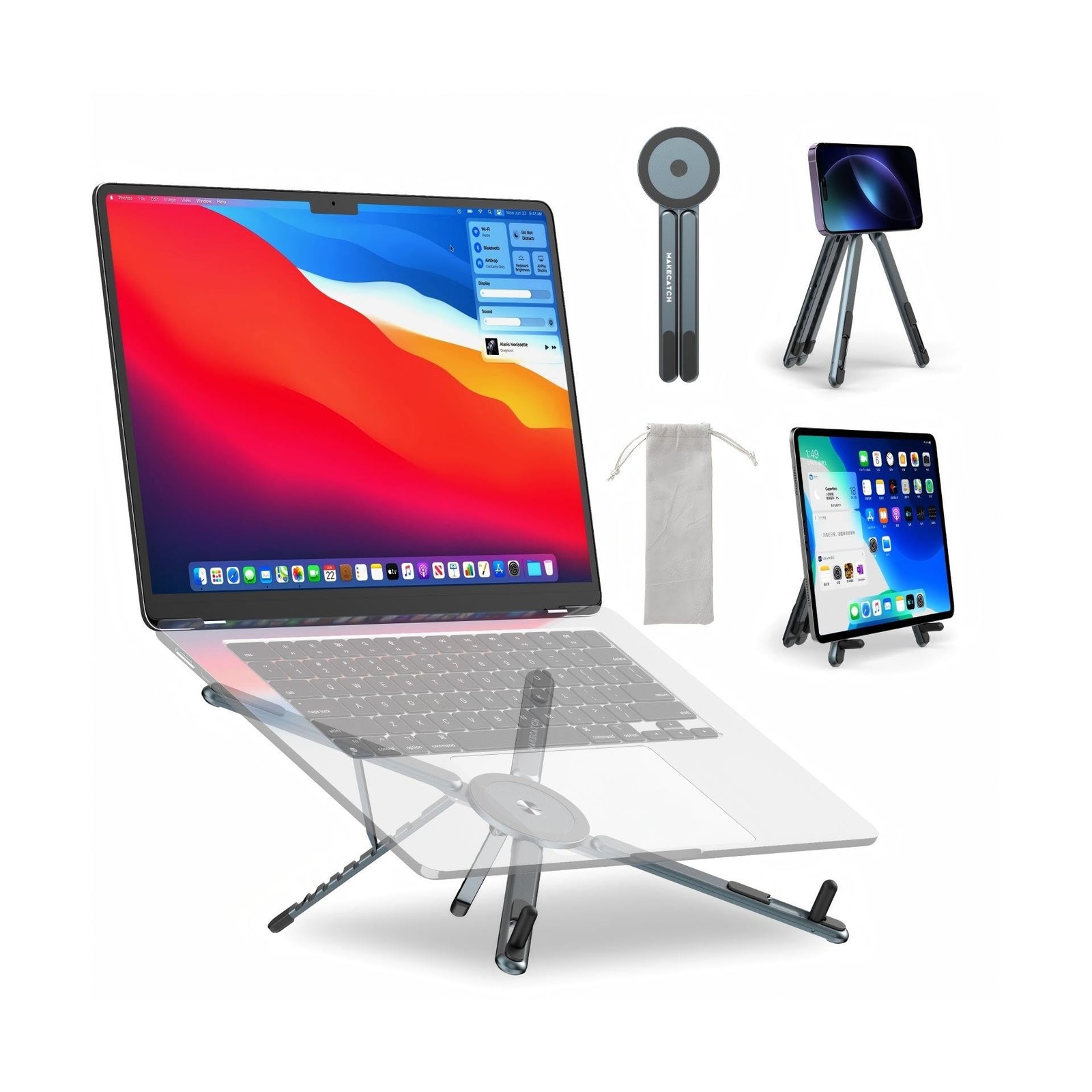Adjustable Laptop Stand for Desk, MagSafe Compatible Portable Folda... Fast Ship