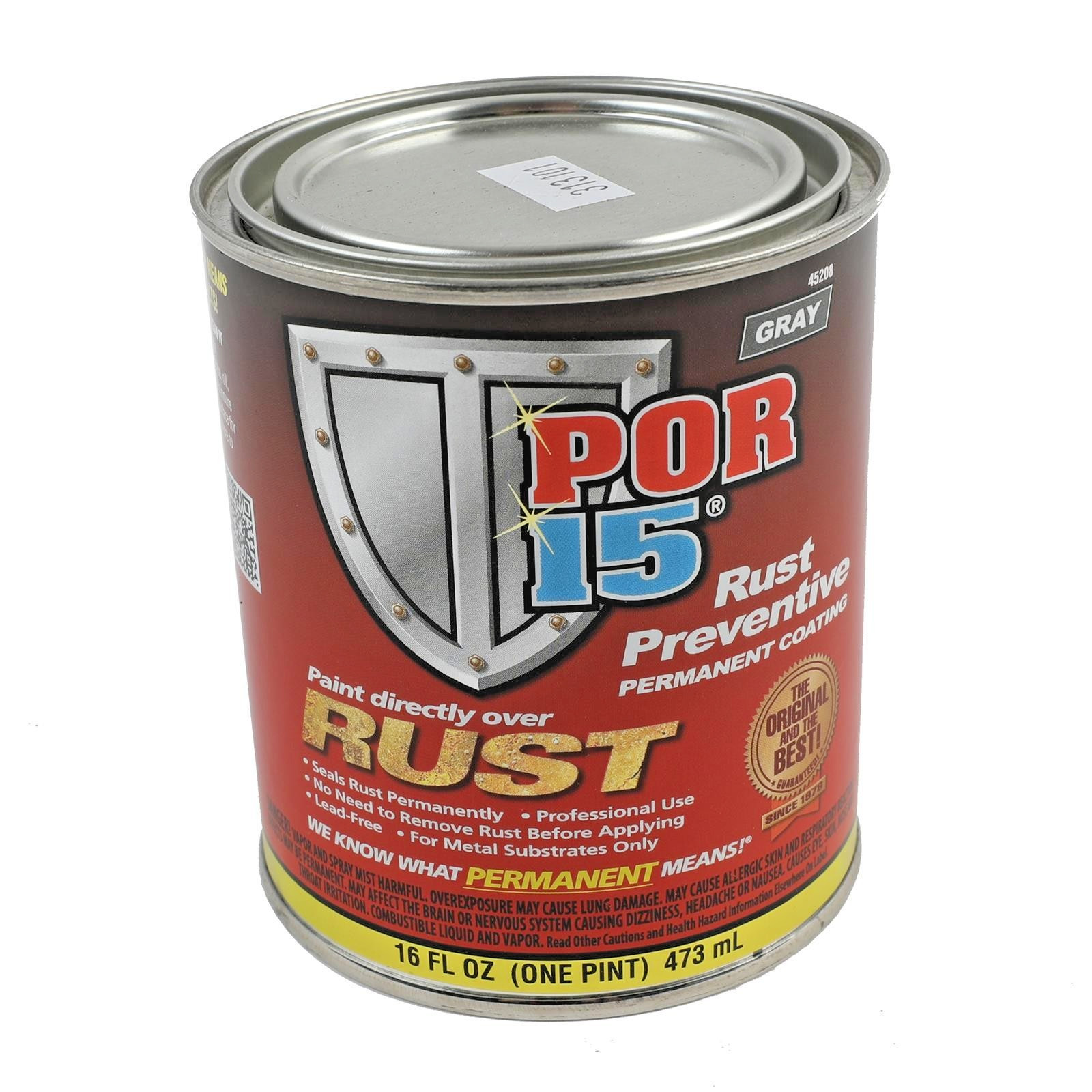 New POR-15 45208 Gray Anti-rust Rust Preventive Paint Pint 16oz, Free Shipping