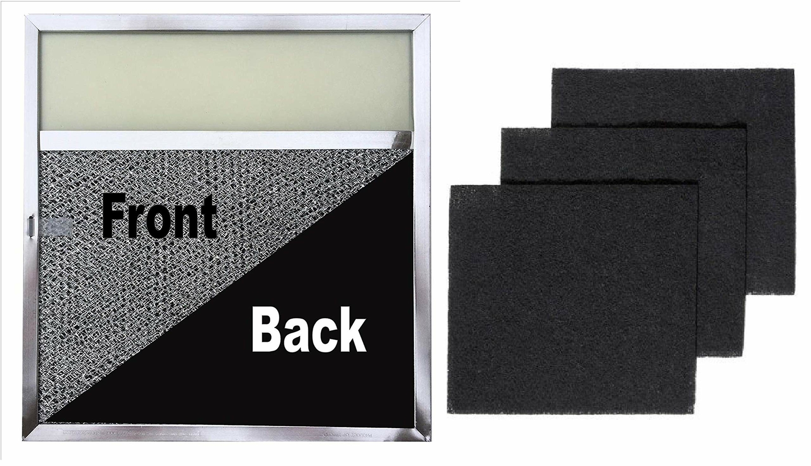 Range Filter with Lens Light + Replacement Charcoal Filters (3-Pack)
