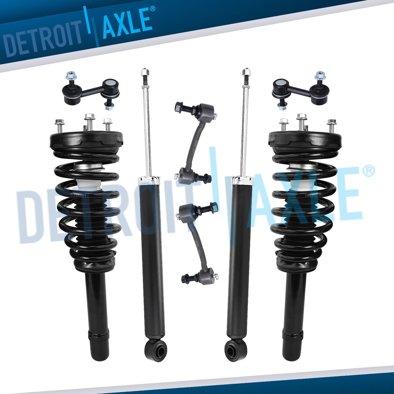 Front Struts w/Coil Spring Rear Shocks Sway Bar Links for Hyundai Sonata Azera
