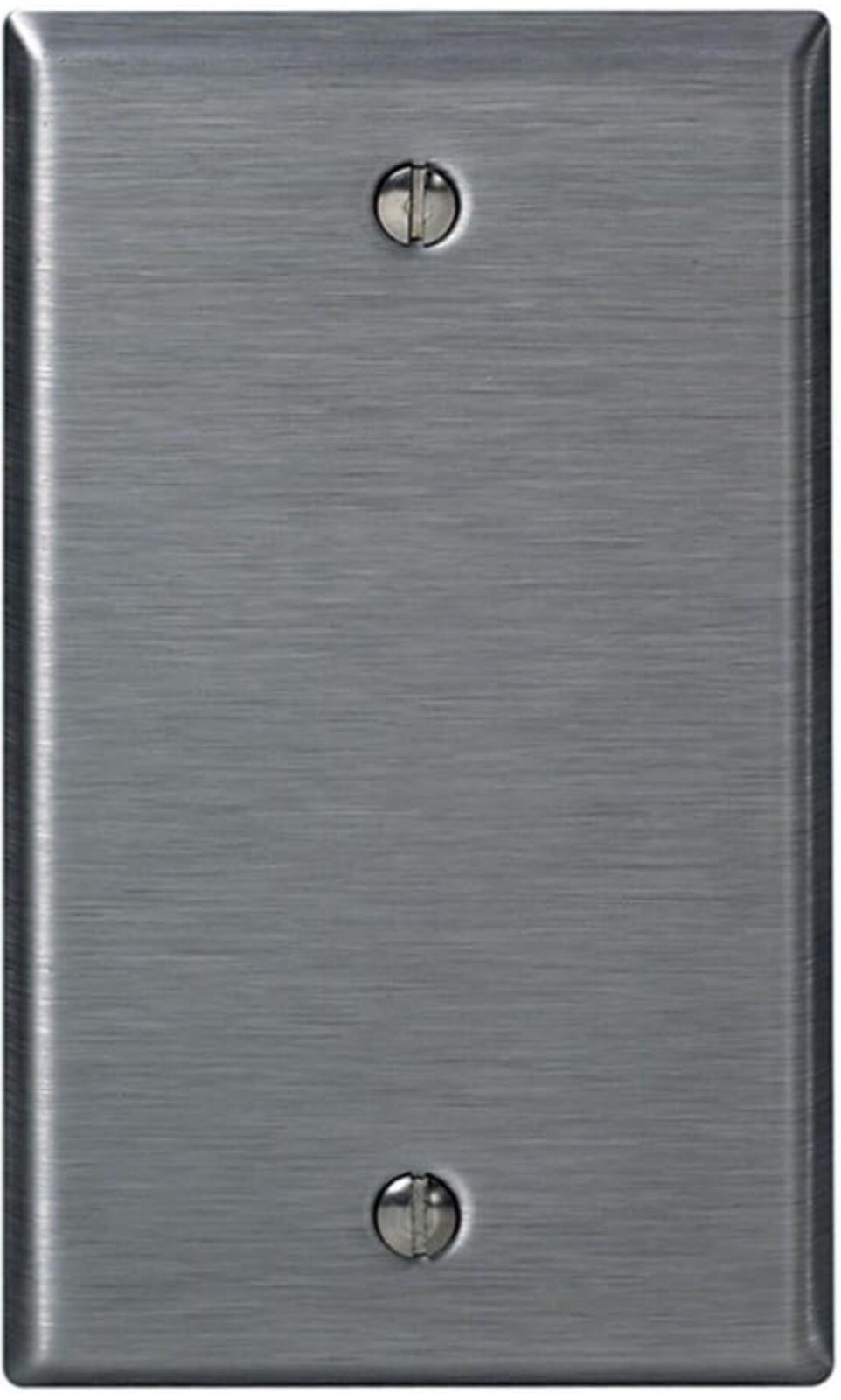Leviton 102-84014-000 Stainless Steel Outlet Box Cover, Wall Plate, 1-Gang Satin