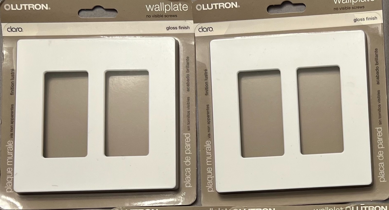 Lutron CW-2-WH Claro 2-gang Wall Plate - White