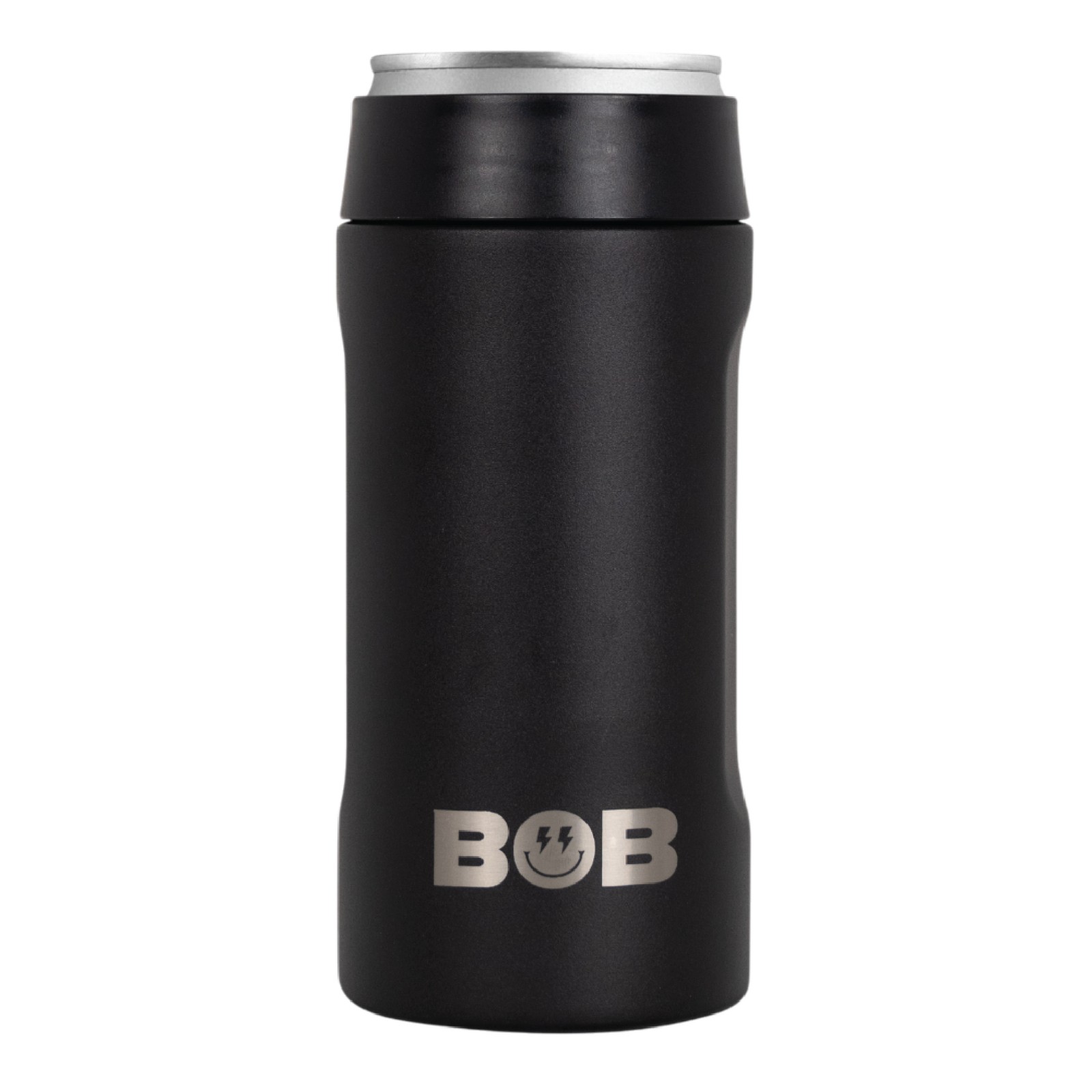 Bob The Cooler - 12oz Slim "Bob's Chillin" Can Insulator - Sleek Design (Black)