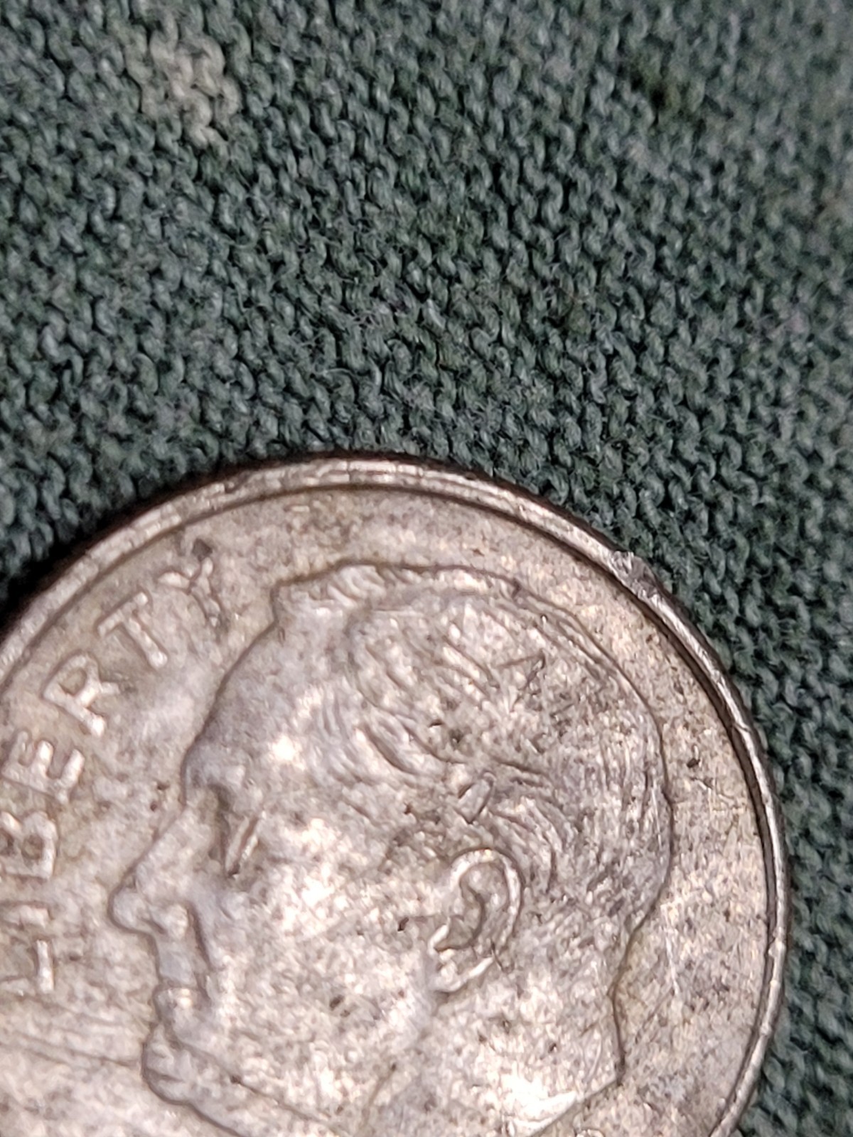 Rare Error 2012 P Dime Double Die-No Rim on Bottom-Strike through error-See pics