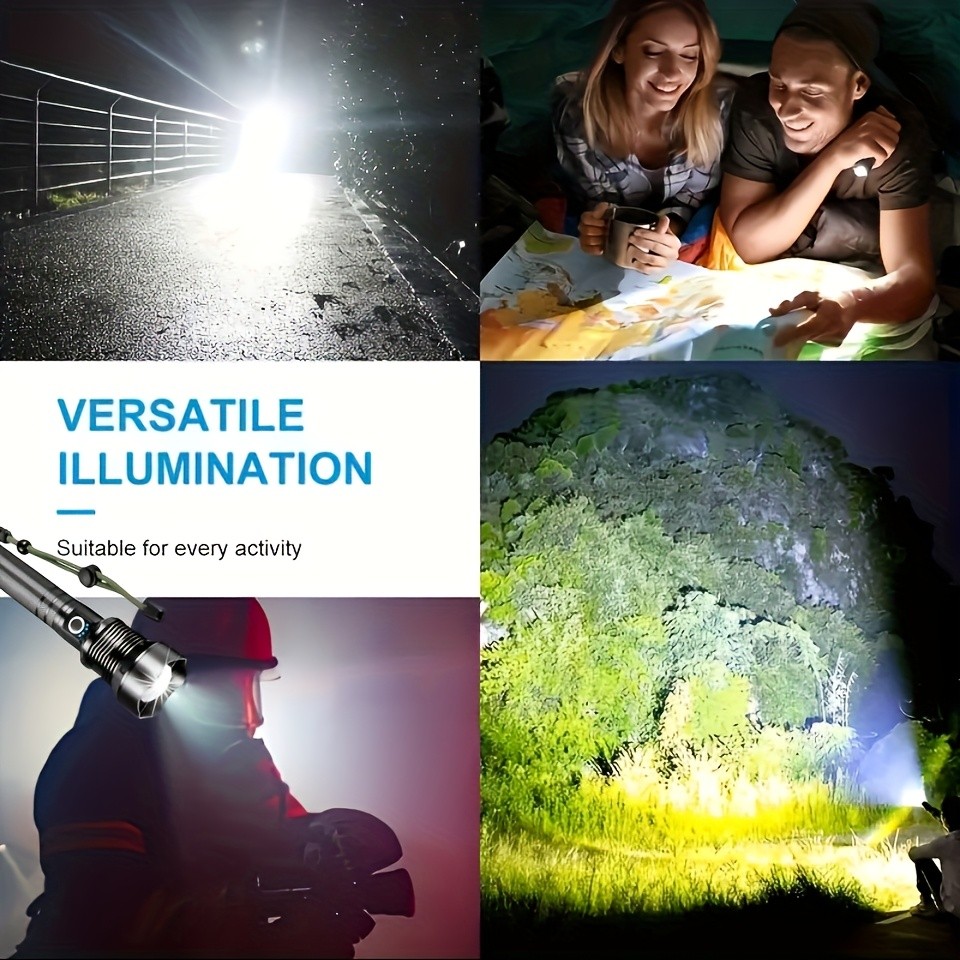 rechargeable flashlight, high-lumen tactical flashlight, aluminum