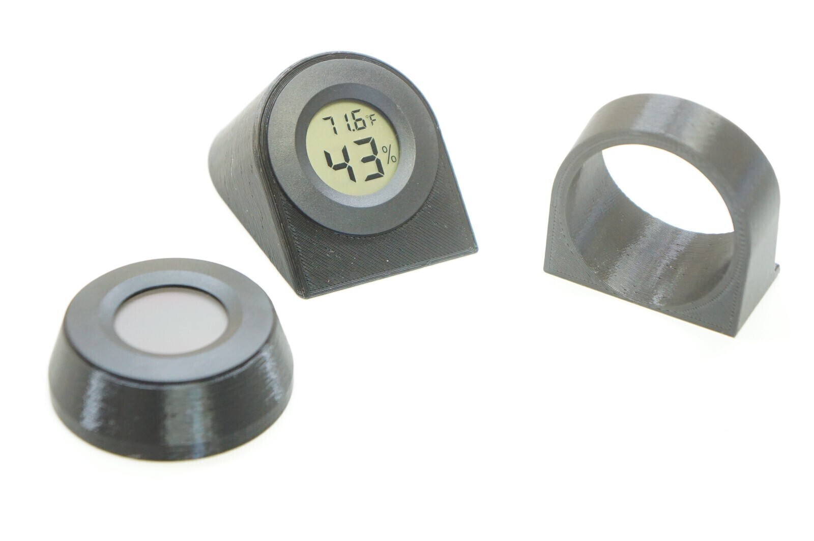 Angled Display Stand Mini Digital Temperature Humidity Hygrometer Circle LCD