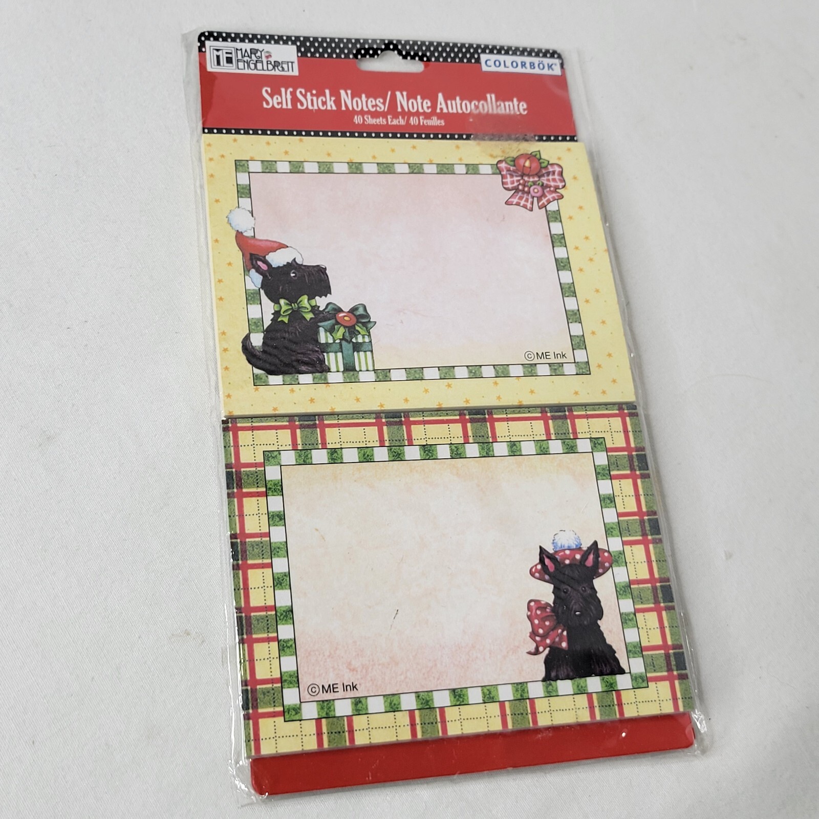 Mary Engelbreit Christmas Self Stick Notes Two Pads Scottish Terrier Dog New