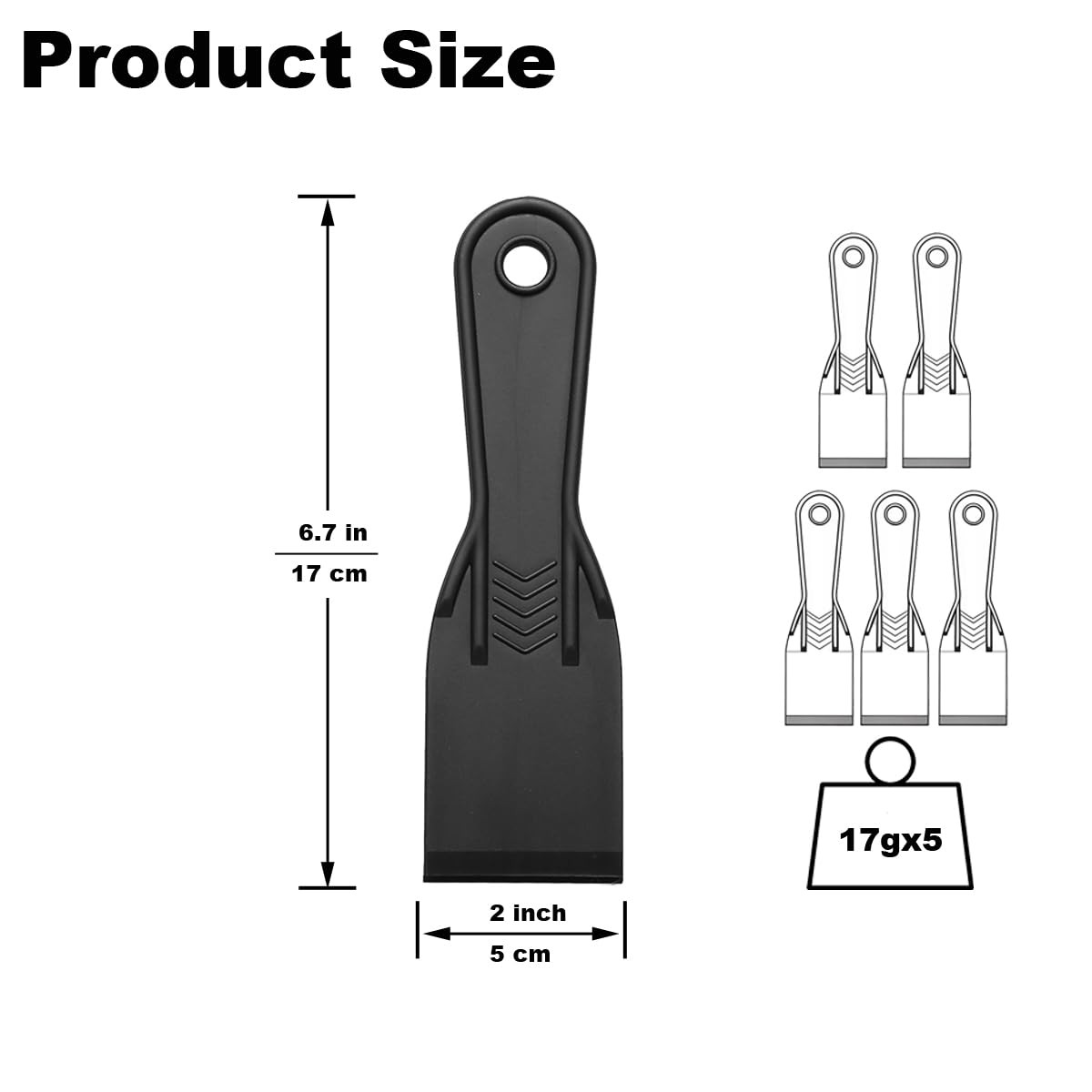5 Pcs Plastic Putty Knife,2Inch Flexible Paint Scraper Tool for...
