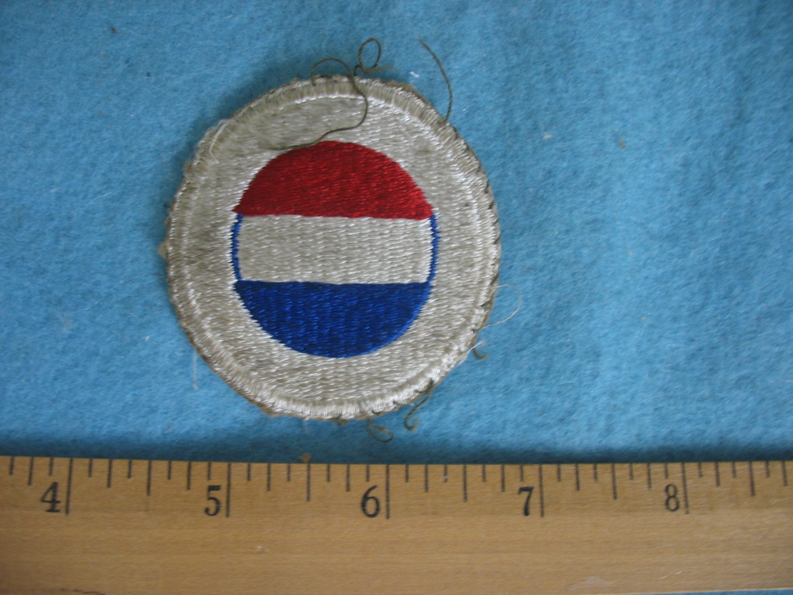 Original used WWII US Army Ground HQ Reserve Forces whiteback patch