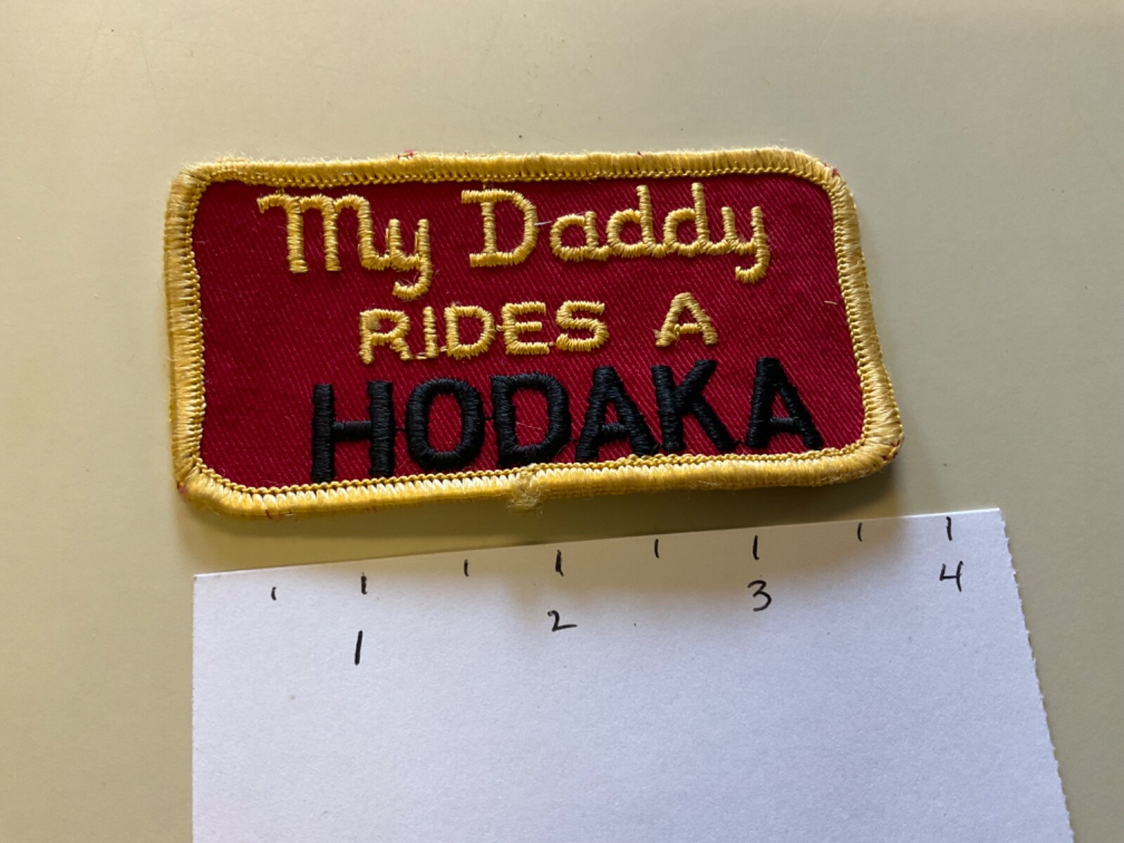 Vintage Sew On Patch My Daddy Rides A Hodaka Motorcycle