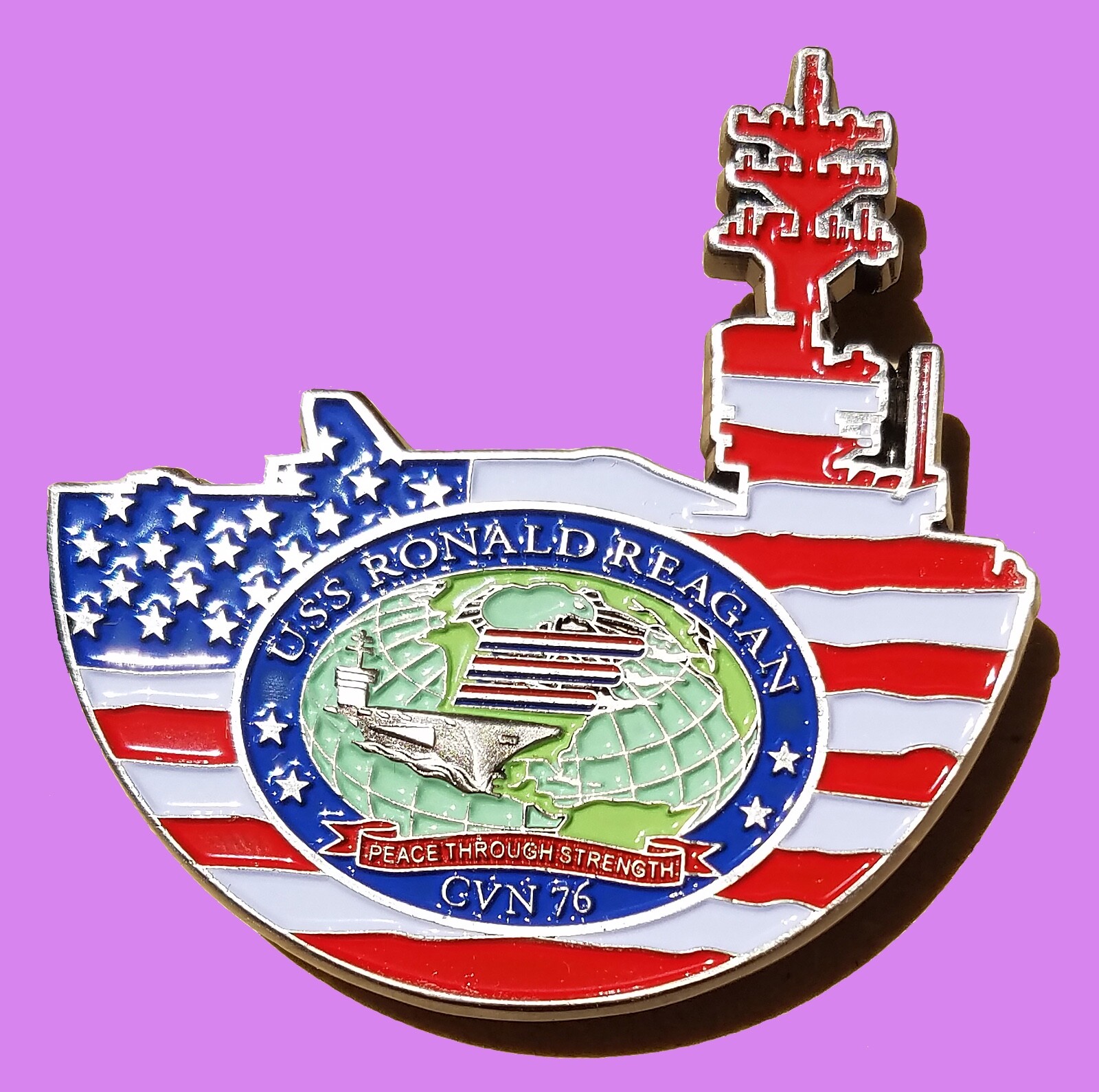 US NAVY RONALD REAGAN CVN-76  CHALLENGE COIN CHIEF PETTY OFFICER CPO  2" 96