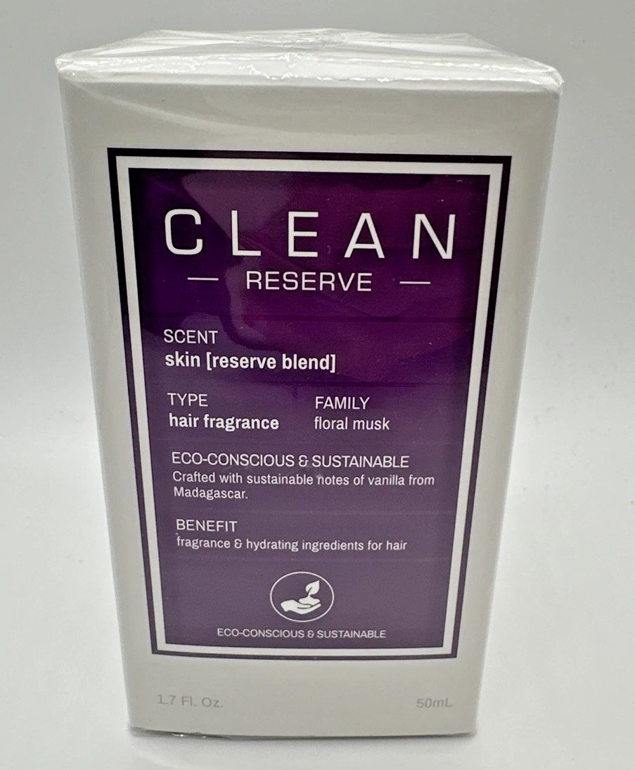 Clean Reserve Skin by Clean Hair Fragrance 1.7oz/50ml for Unisex NEW SEALED BOX