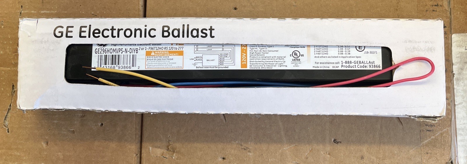G E Lighting 93866 296HOMV Ballast
