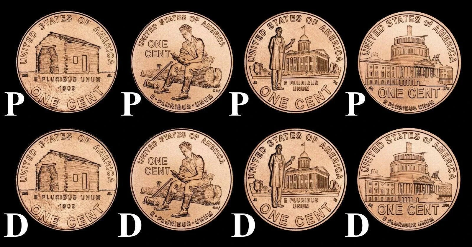 2009 P&D Complete 8 Coin Lincoln Penny Set in "Uncirculated" Condition #1