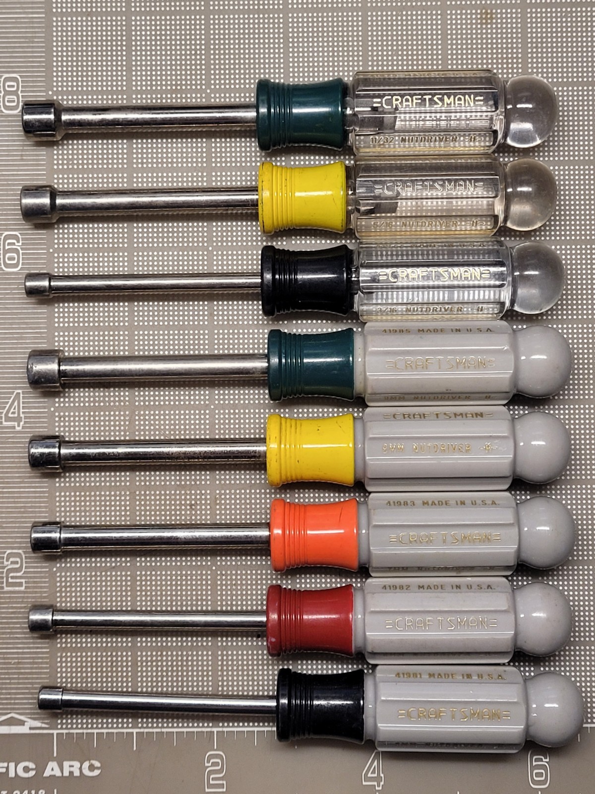 Vintage Craftsman Nut Driver -H- 5mm 6mm 7mm 8mm 9mm 3/16 5/19 11/32 Made in USA