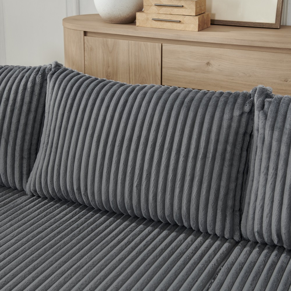 Minimalist Modular Sectional Sofa, Beige Corduroy, No Assembly, Free Ship