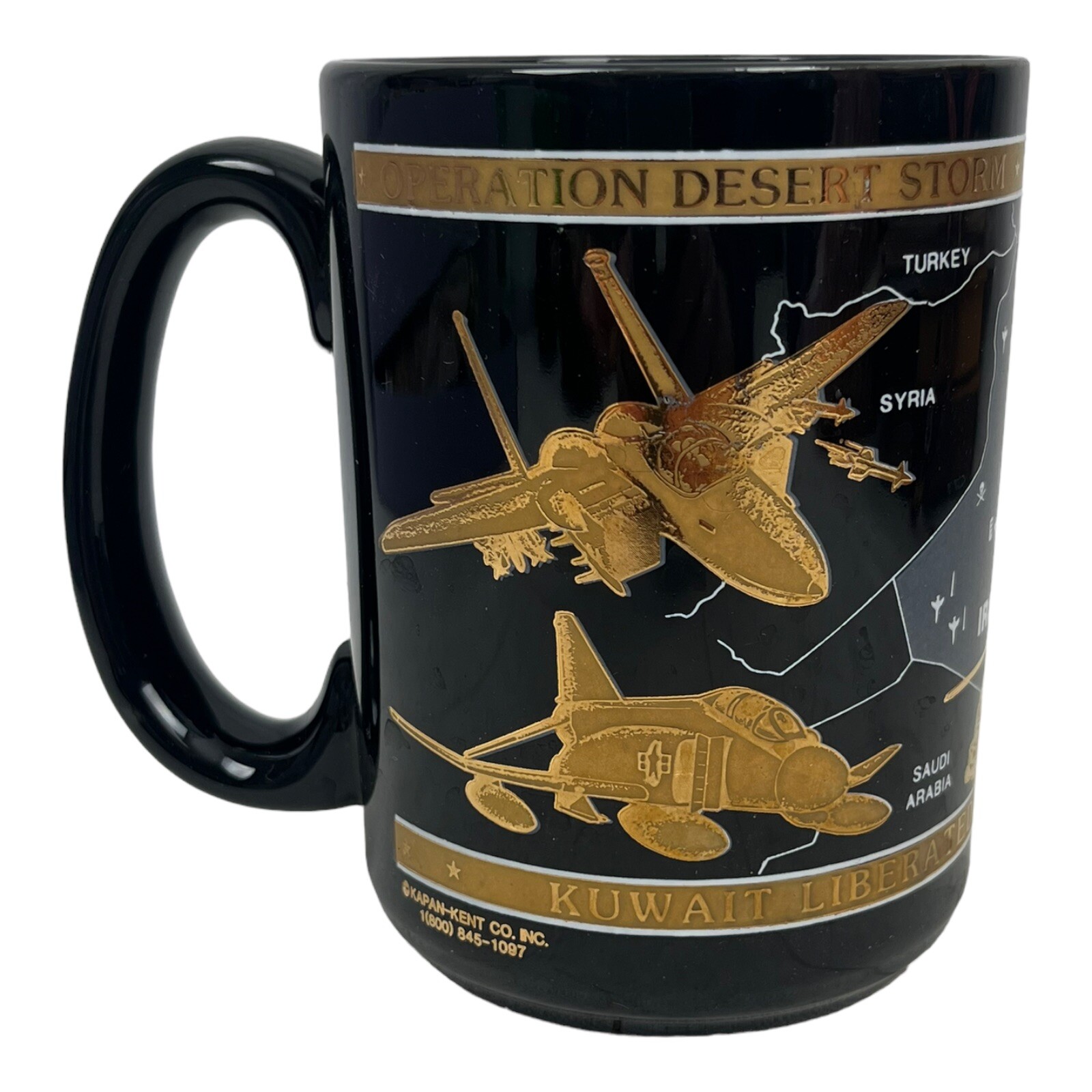 Desert Storm Kuwait Liberated February 27th 1991 Kapan Kent Gold Coffee Mug U37