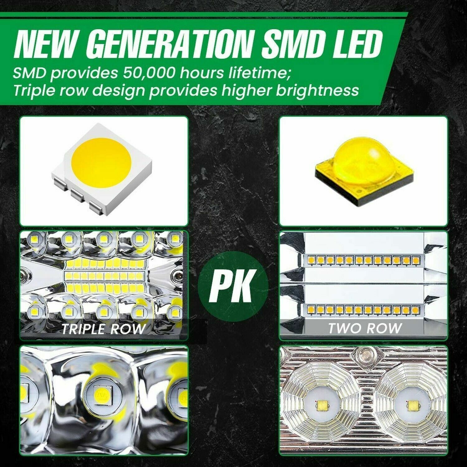 2pcs 7" Rectangular Marine Pontoon Docking Led Work Lights Boat Head Light 12V