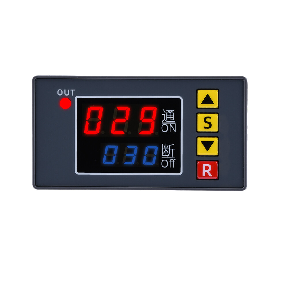 DC 12V Digital LED Dual Display Cycle Timing Delay Timer Relay Module 0-999 Hour