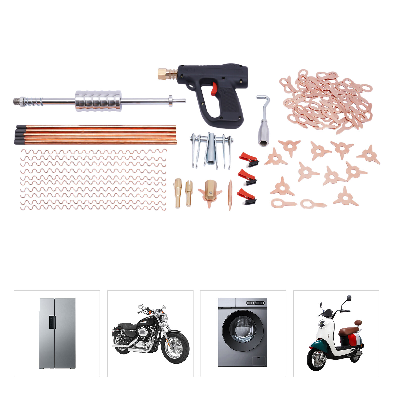86x Stud Welder Dent Puller Kit Car Body Spot Welding Pulling Repair Tool Kit