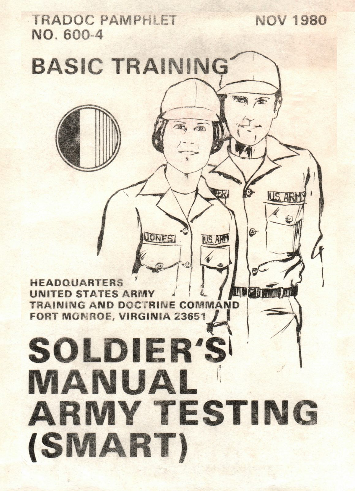 116 Page Nov 1980 BASIC TRAINING SOLDIER'S MANUAL ARMY TESTING SMART on Data CD