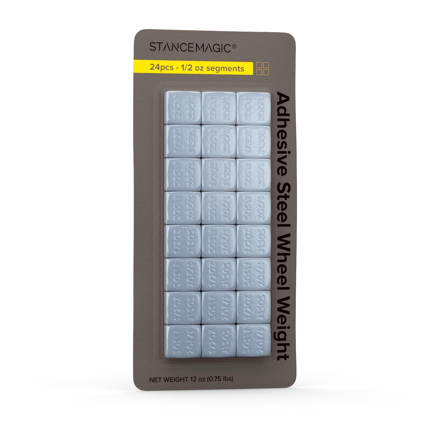 StanceMagic - 0.5oz 1/2oz - Gray Grey Adhesive Stick On Wheel Weights, Easy P...