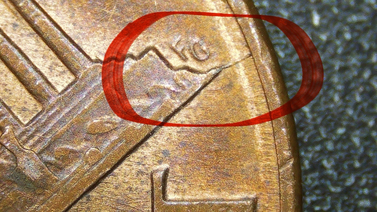 1987 P Lincoln Cent . Cracked Die On Reverse.2.5 Gm Copper/zinc