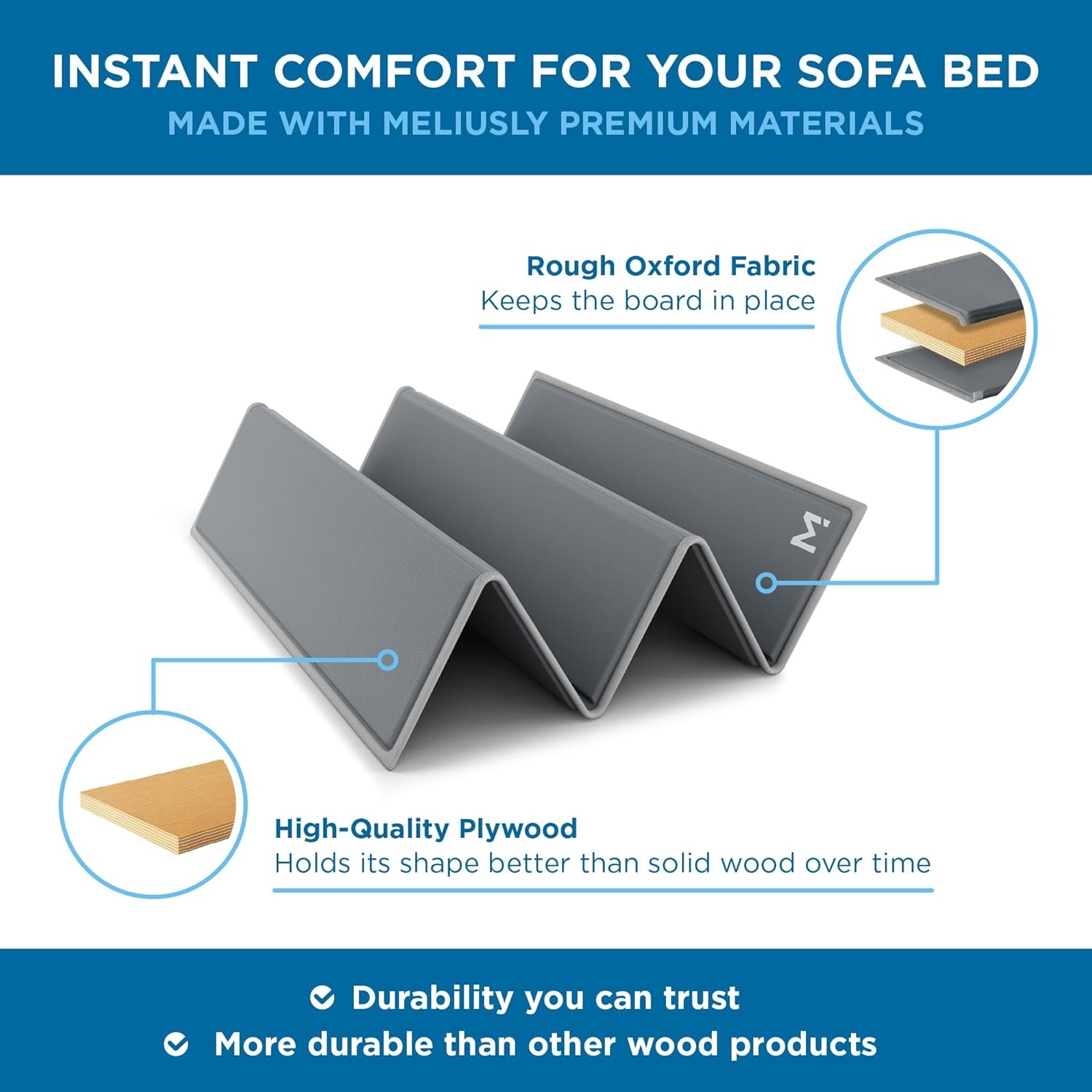 Sleeper Sofa Support Board Queen Size 60x48 Heavy Duty Wood Sofa Bed Board Pull